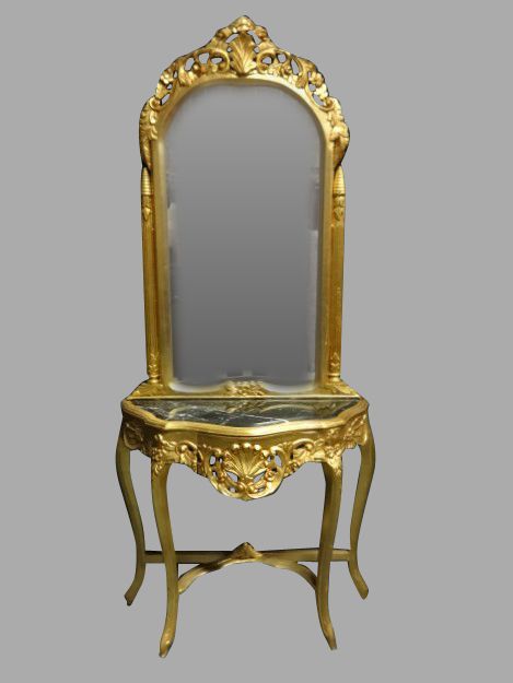 Giltwood Console Table and Mirror