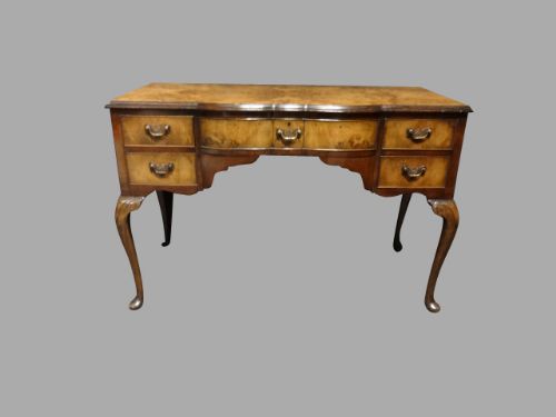 Burr Walnut Pedestal Desk