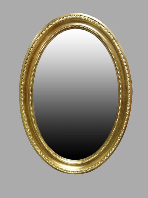 Edwardian Gilt Framed Oval Mirror