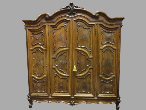 Outstanding French Walnut Armoire Wardrobe
