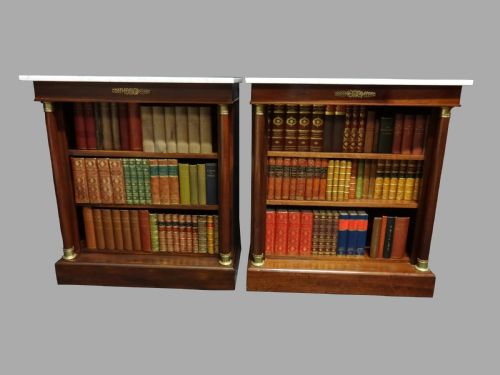 Good Pair Regency Mahogany Adjustable Open Bookcases