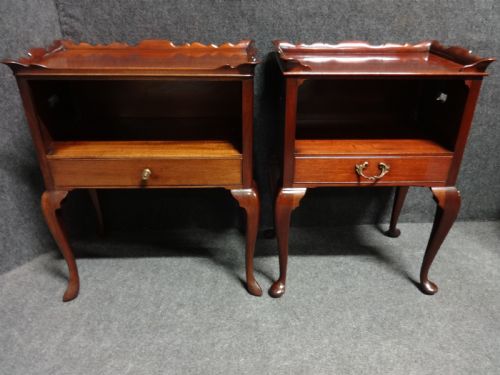 fig 1. Matched Pair Mahogany Bedside Cabinets