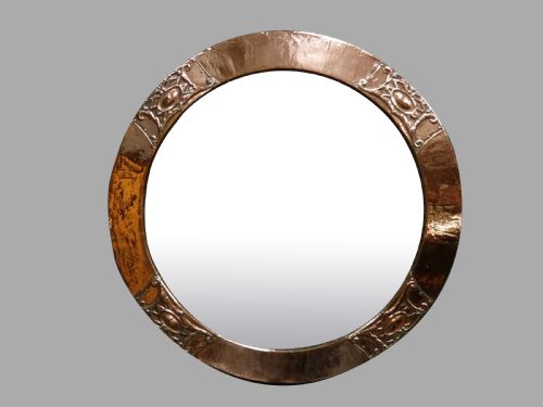 Large Arts and Crafts Copper Mirror
