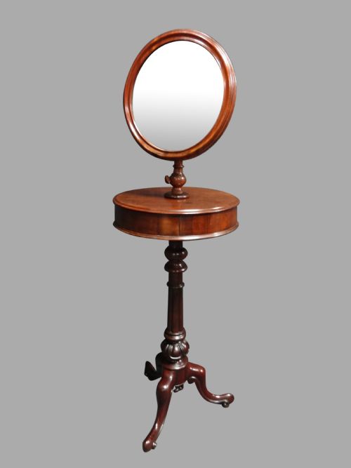 Very Good Victorian Mahogany Shaving Mirror
