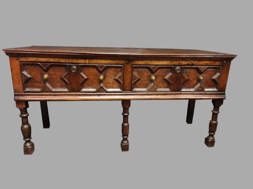 Very Good Early  C17th Oak and Elm Dresser Base