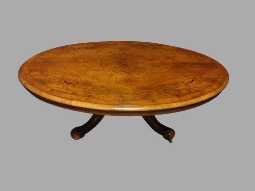 Victorian Burr Walnut Inlaid Coffee Table
