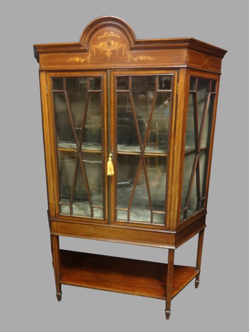 Handsome Mahogany Inlaid Display Cabinet
