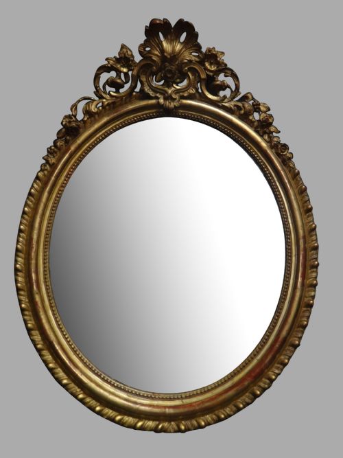 Outstanding Oval Gilt Mirror