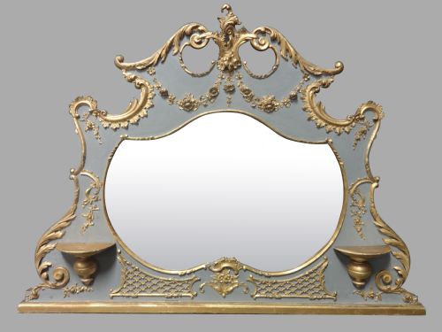 Very Good Victorian Parcel Gilt Overmantle Mirror