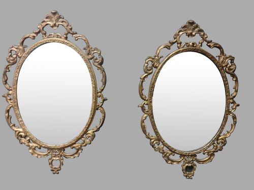 Good Pair Gilt Oval Wall Mirrors