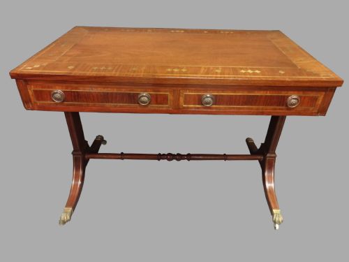 Excellent Quality Brass Inlaid Mahogany Sofa Table