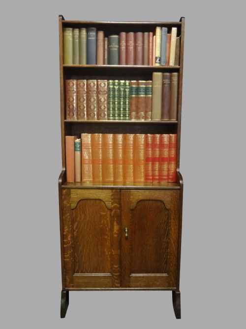 Solid Oak Bookcase of Slim Proportions