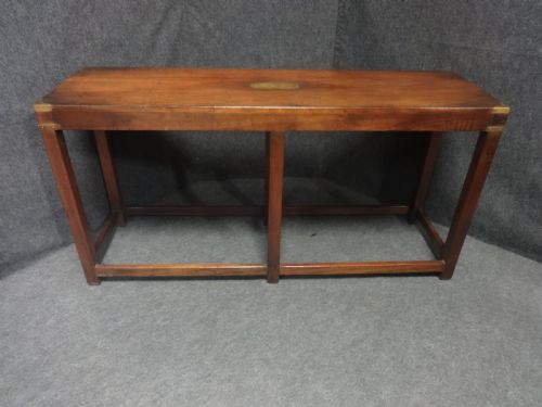 Mahogany Campaign Console  Hall Table