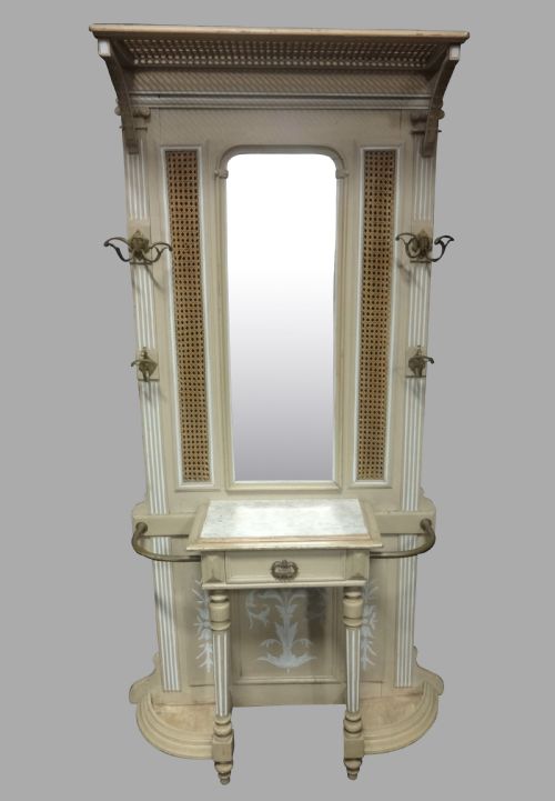 French Painted Bergere Hallstand