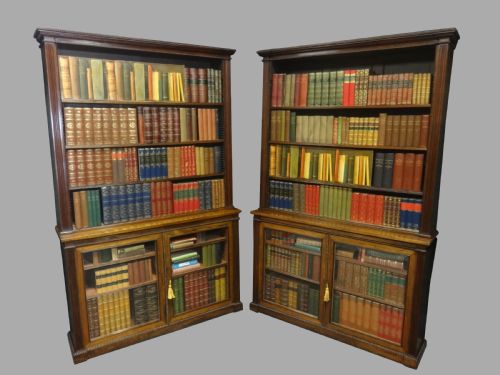 Impressive Pair of Regency Rosewood Library Bookcases