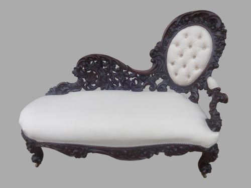 Outstanding Mahogany Chaise Lounge of Small Proportions
