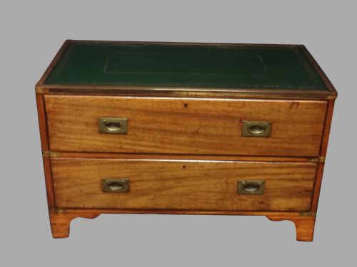 Two Drawer Mahogany Campaign Chest of Drawers