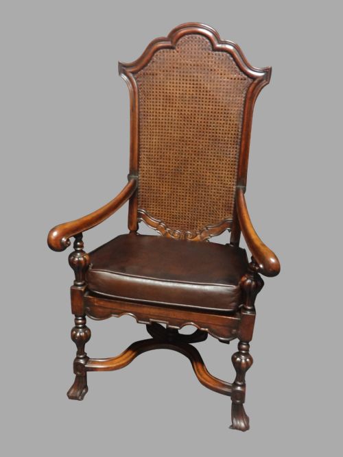 Very Good Quality Walnut Bergere Hall Chair