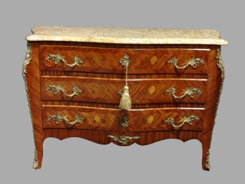 Excellent Quality Tulipwood Marquetry Commode Chest of Drawers