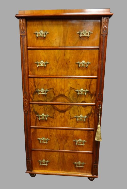 Fabulous Walnut Wellington Chest of Drawers
