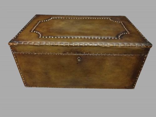 Very Good Leather Covered Trunk