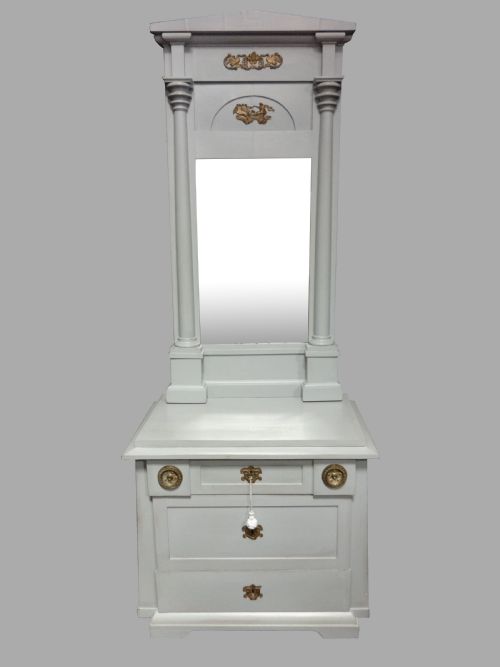 French Empire Chest of Drawers and Console Mirror