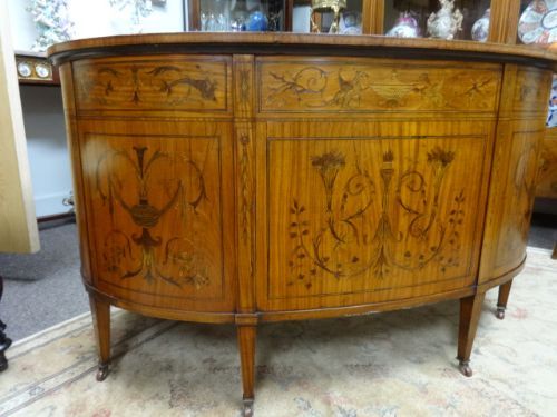 fig 1. Superb Sheraton Inlaid Satinwood Kidney Desk