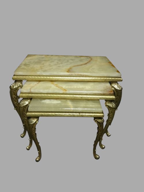 Good Nest of Three Marble Topped Tables