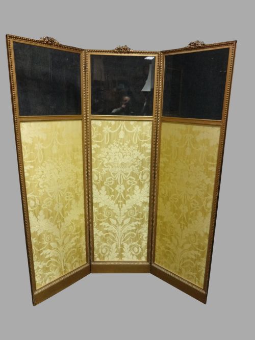 Beautiful French Gilt Three Fold  Screen