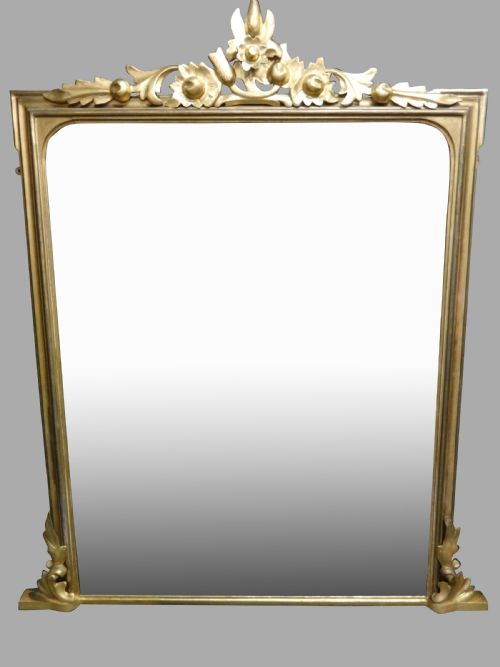 Wonderful English Gilt Overmantle Mirror