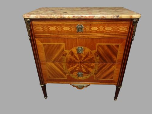 Very Good Marquetry Commode Chest of Drawers