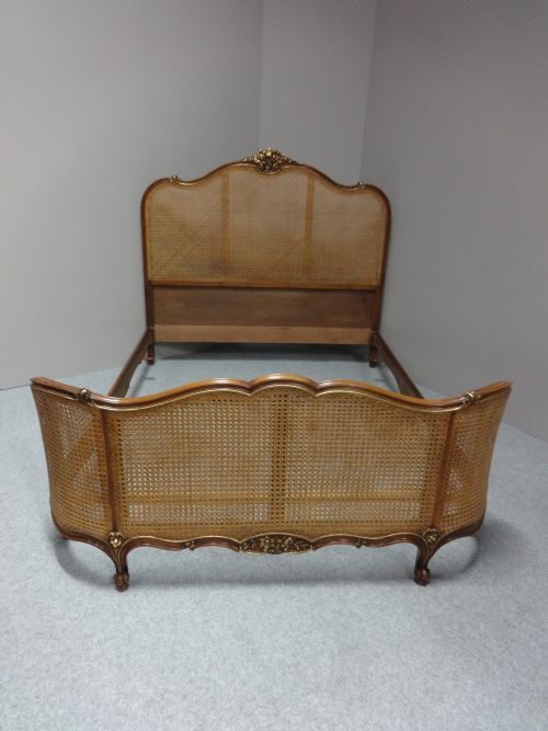 Wonderful Bergere and Walnut French Double Bed