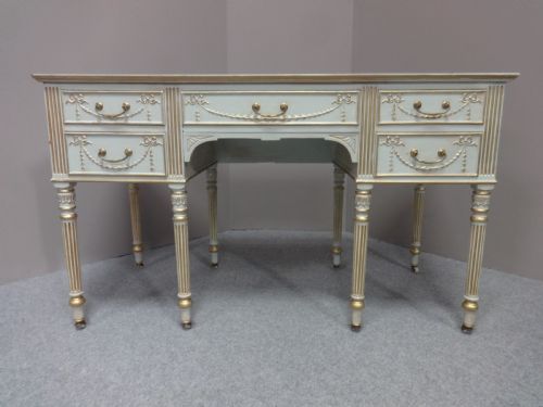 Good Victorian Painted and Parcel Gilt Desk