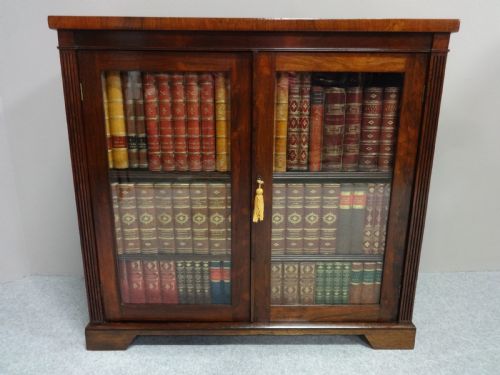 Very Good Regency Rosewood Two Door Bookcase