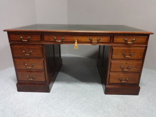 A Good Mahogany Pedestal Desk