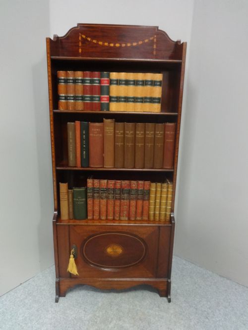 Good Mahogany Inlaid Bookcase by 'Shapland and Petter'
