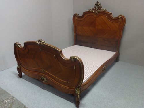 Lovely French Walnut and Parcel Gilt Double Bed