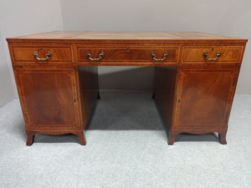 fig 1. Outstanding Edwardian Inlaid Mahogany Partners Desk