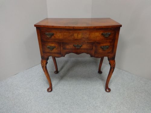 Very Good Burr Walnut Bowed Lowboy