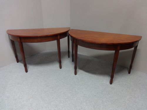 Excellent Pair Inlaid Mahogany Console Tables