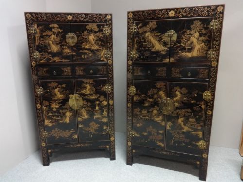 Superb Pair Chinese Chinoiserie Cabinets