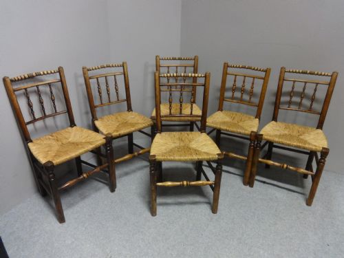 Six Superb Ash and Elm Country Chairs