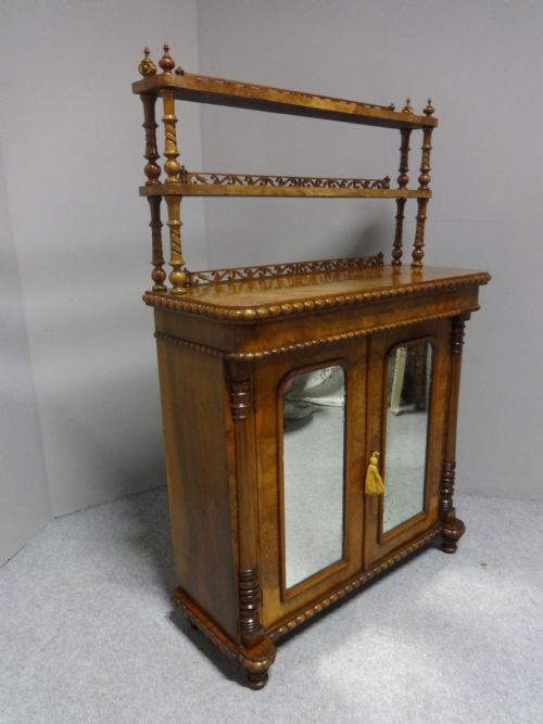 Pretty Victorian Burr Walnut Chiffonier