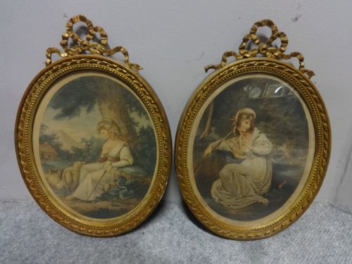 Excellent Pair Regency Coloured Etchings