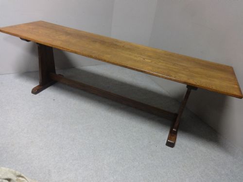 Superb Long 14 Seater Oak Farmhouse Refrectory Dining Table, Abbotts Bromley School