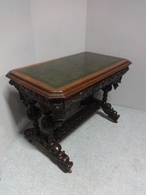 Carved Oak Desk