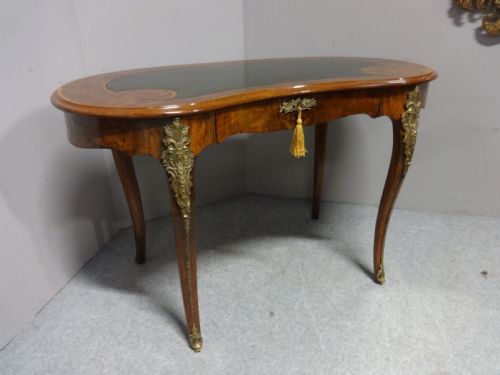 Superb Burr Walnut Kidney Desk