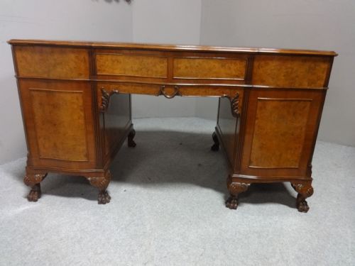fig 1. Outstanding Burr Walnut Serpentine Desk