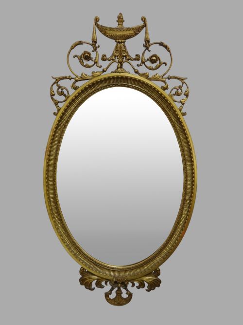 Outstanding Early English Victorian Oval Mirror
