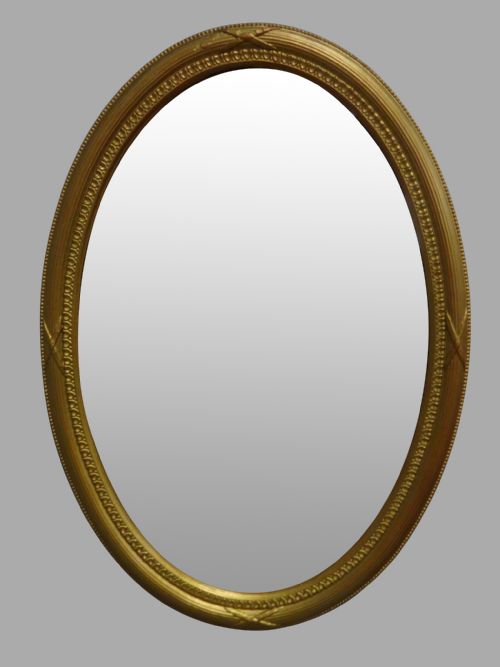Large Early Victorian Oval Gilt Wall Mirror